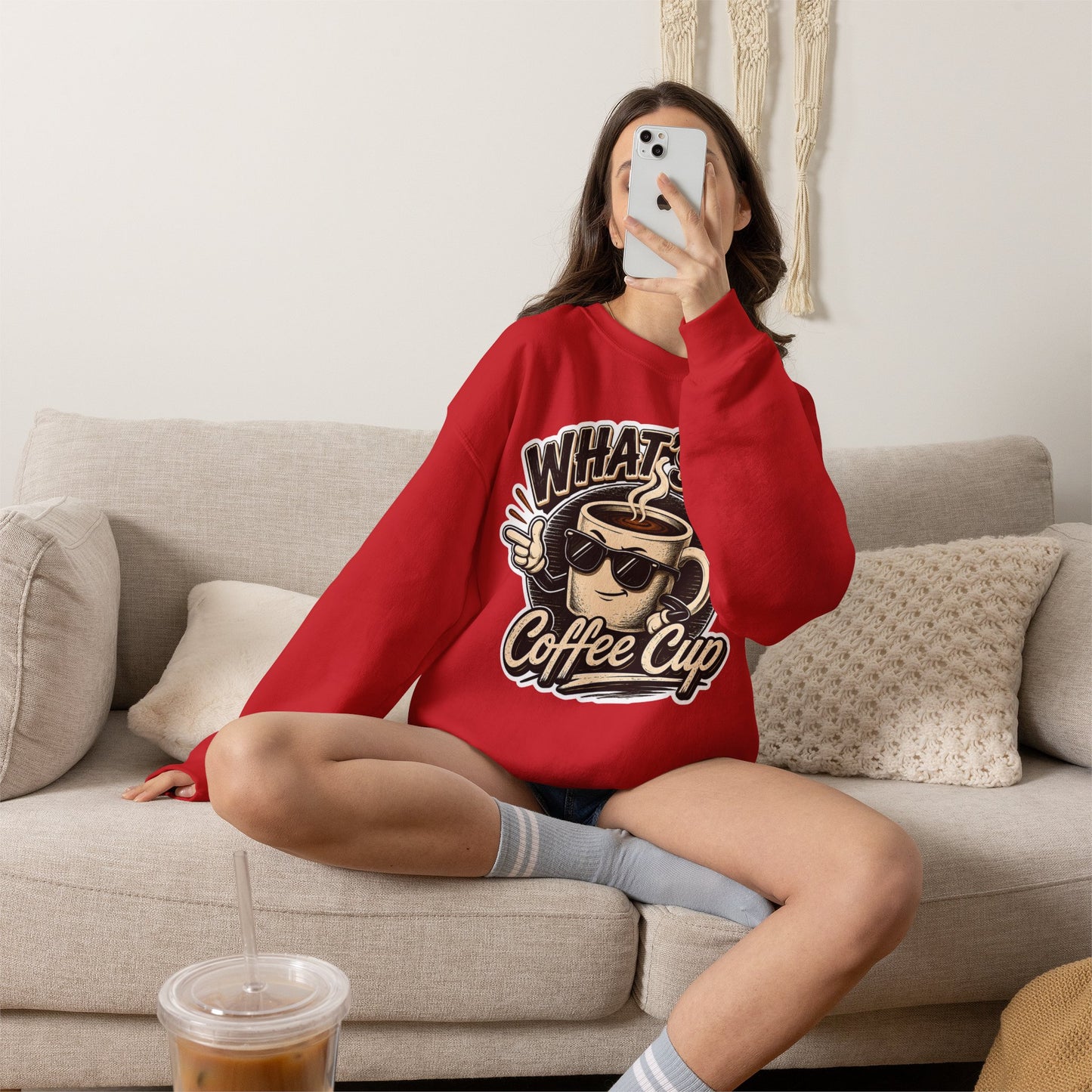 Kopikoa What's Up Coffee Cup – Unisex Crewneck Sweatshirt