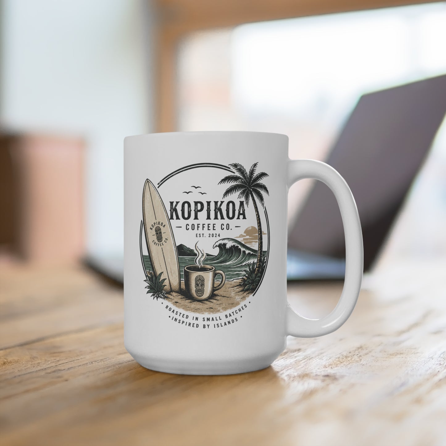 Coffee Mug — KOPIKOA Surf Coffee 15oz Ceramic Mug