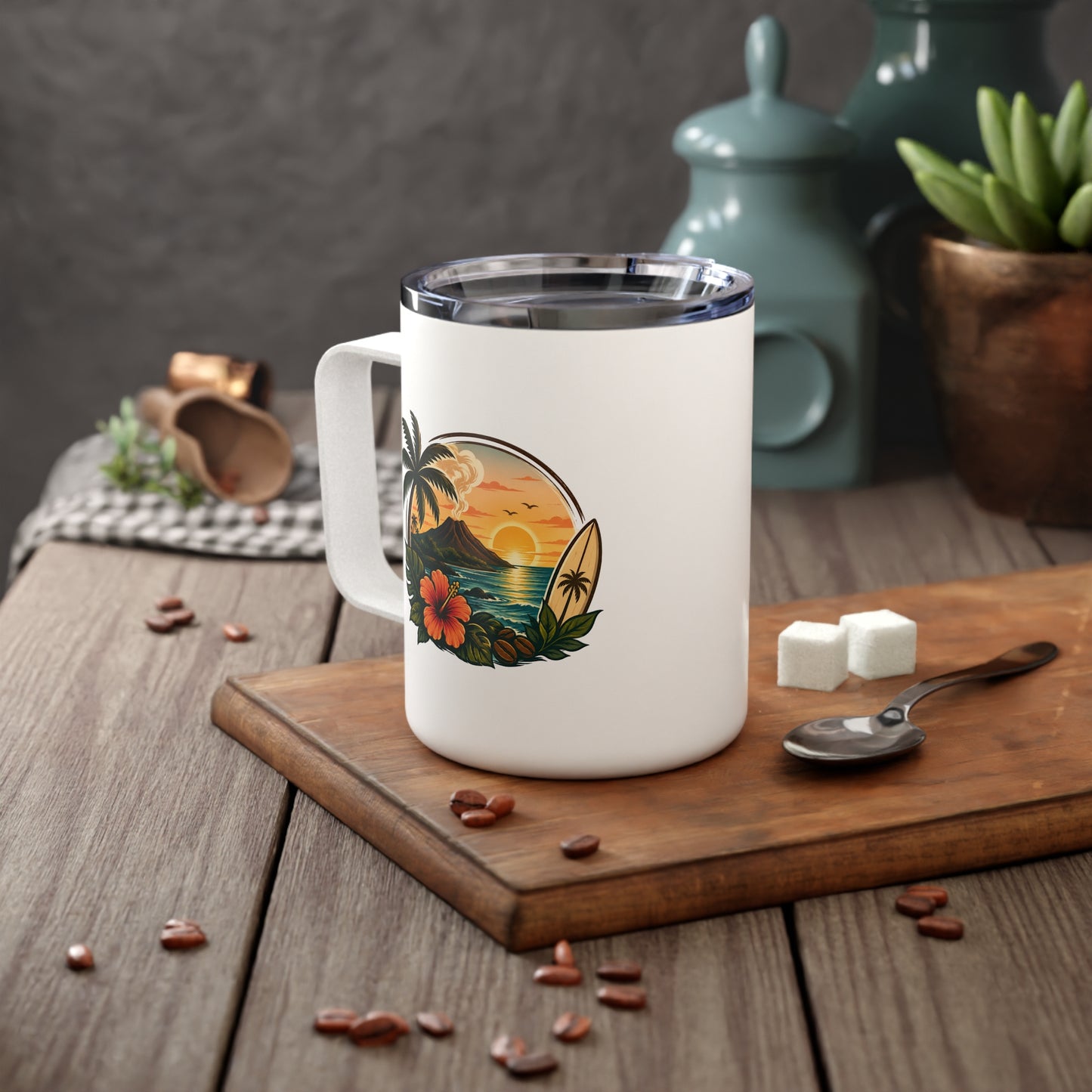 Kopikoa Tropical Surf Tumbler — 10oz Insulated Coffee Mug