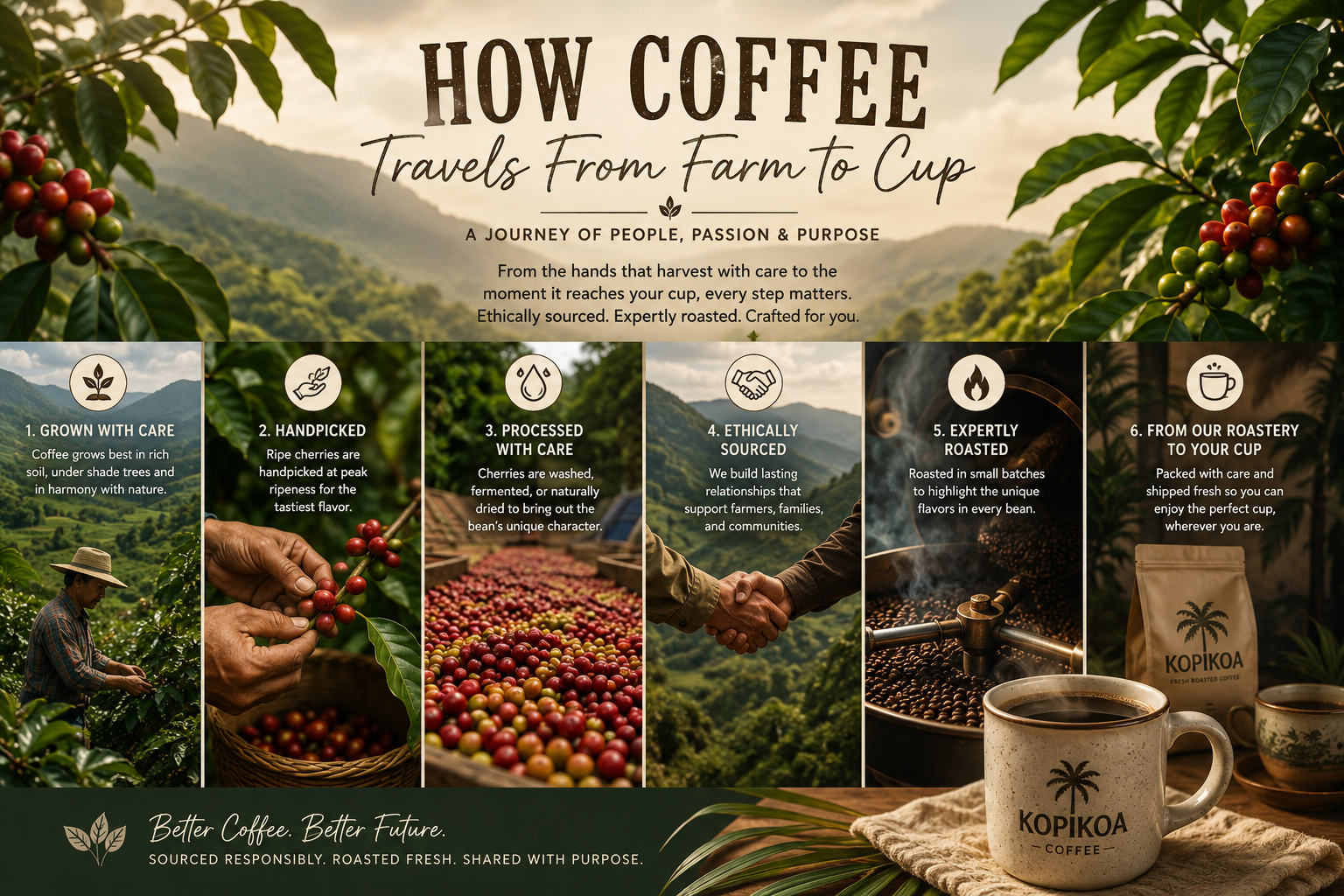How Coffee Travels From Farm to Cup