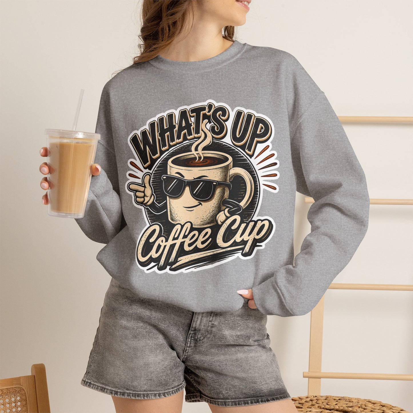 Kopikoa What's Up Coffee Cup – Unisex Crewneck Sweatshirt
