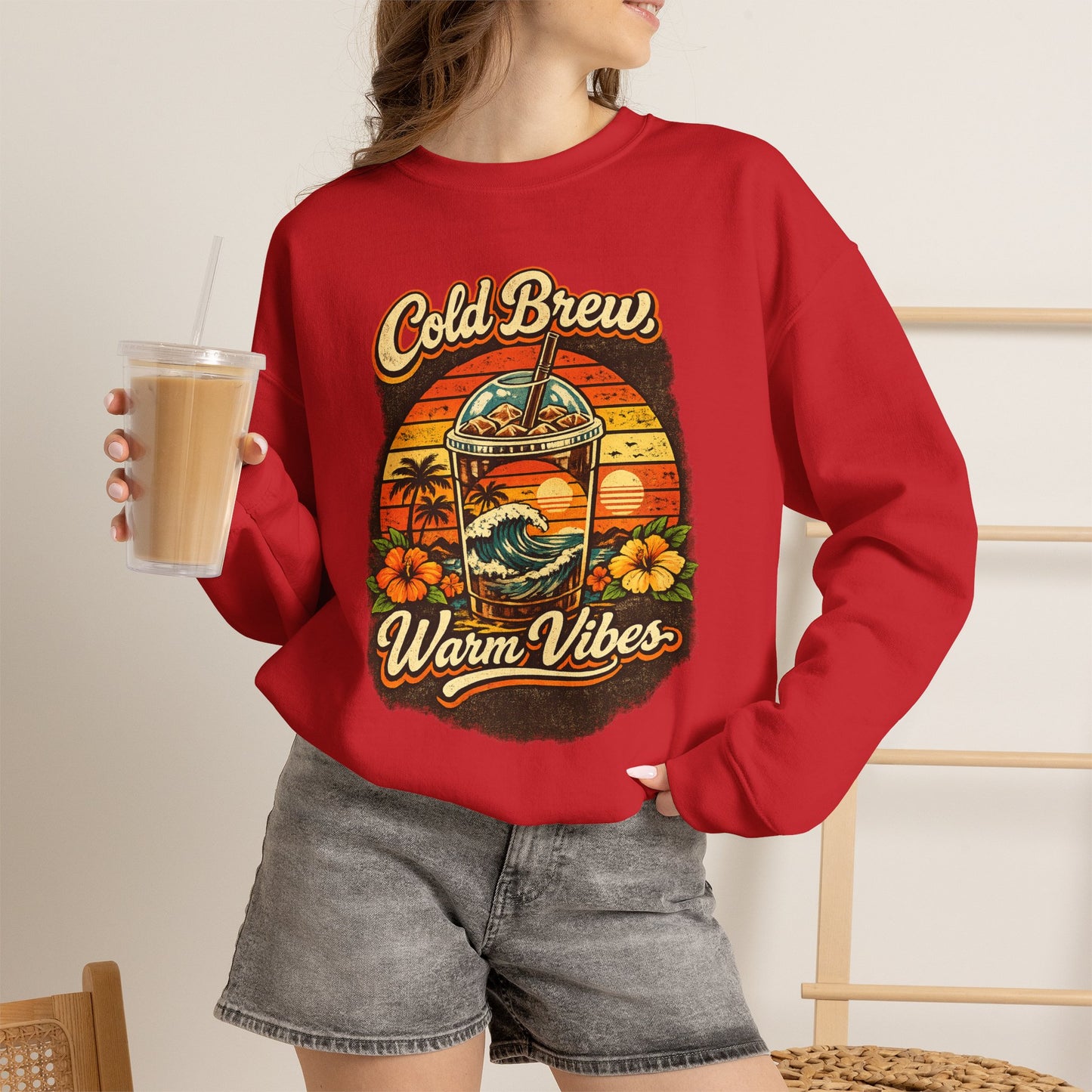 Kopikoa Cold Brew Warm Vibes – Unisex Crewneck Sweatshirt