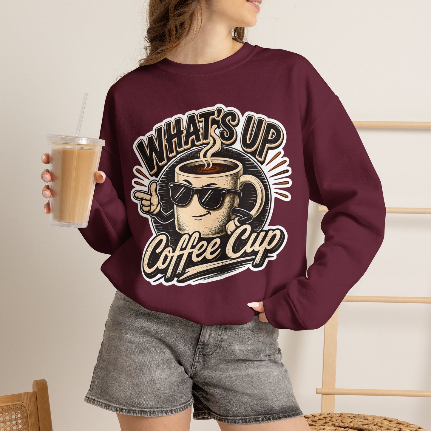 Kopikoa What's Up Coffee Cup – Unisex Crewneck Sweatshirt