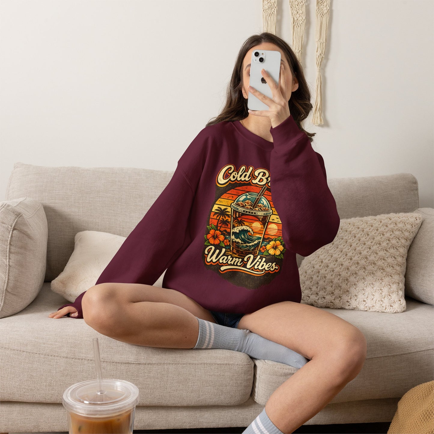 Kopikoa Cold Brew Warm Vibes – Unisex Crewneck Sweatshirt