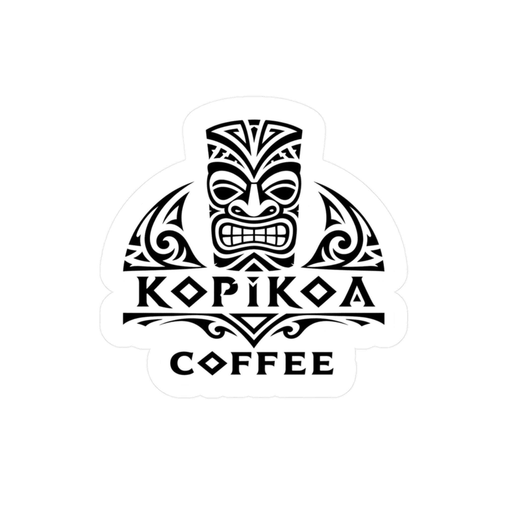 Kopikoa Coffee Tribal Tiki Vinyl Sticker