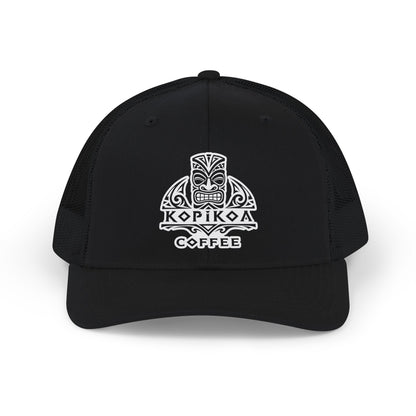 Kopikoa Tiki Logo Embroidered Trucker Cap — Snapback Hat