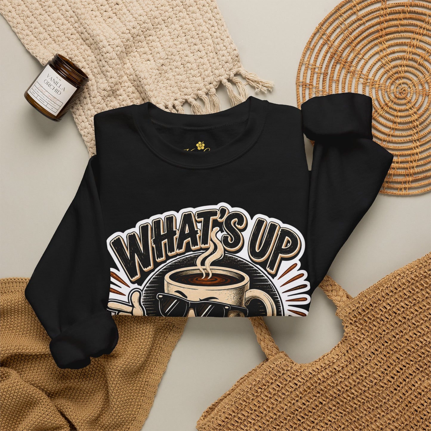 Kopikoa What's Up Coffee Cup – Unisex Crewneck Sweatshirt