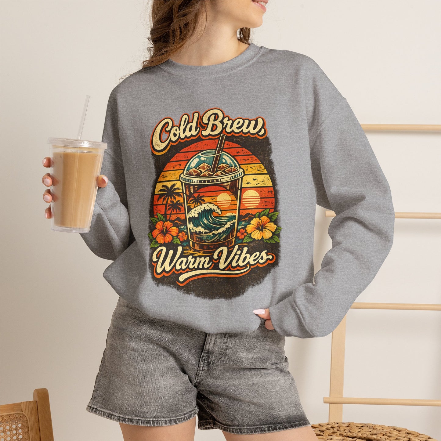 Kopikoa Cold Brew Warm Vibes – Unisex Crewneck Sweatshirt