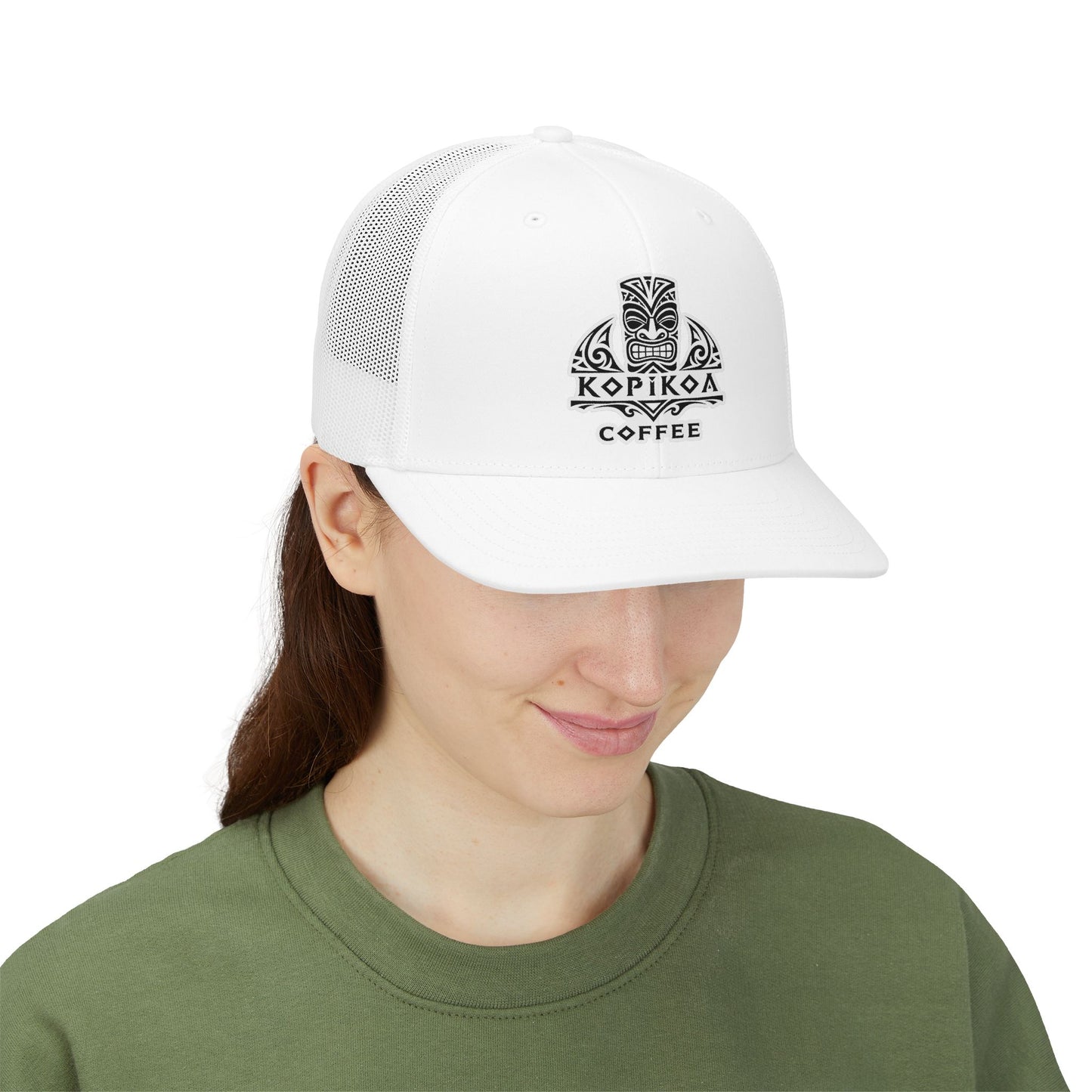 Kopikoa Tiki Logo Embroidered Trucker Cap — Snapback Hat