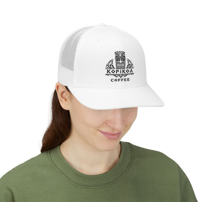 Kopikoa Tiki Logo Embroidered Trucker Cap — Snapback Hat