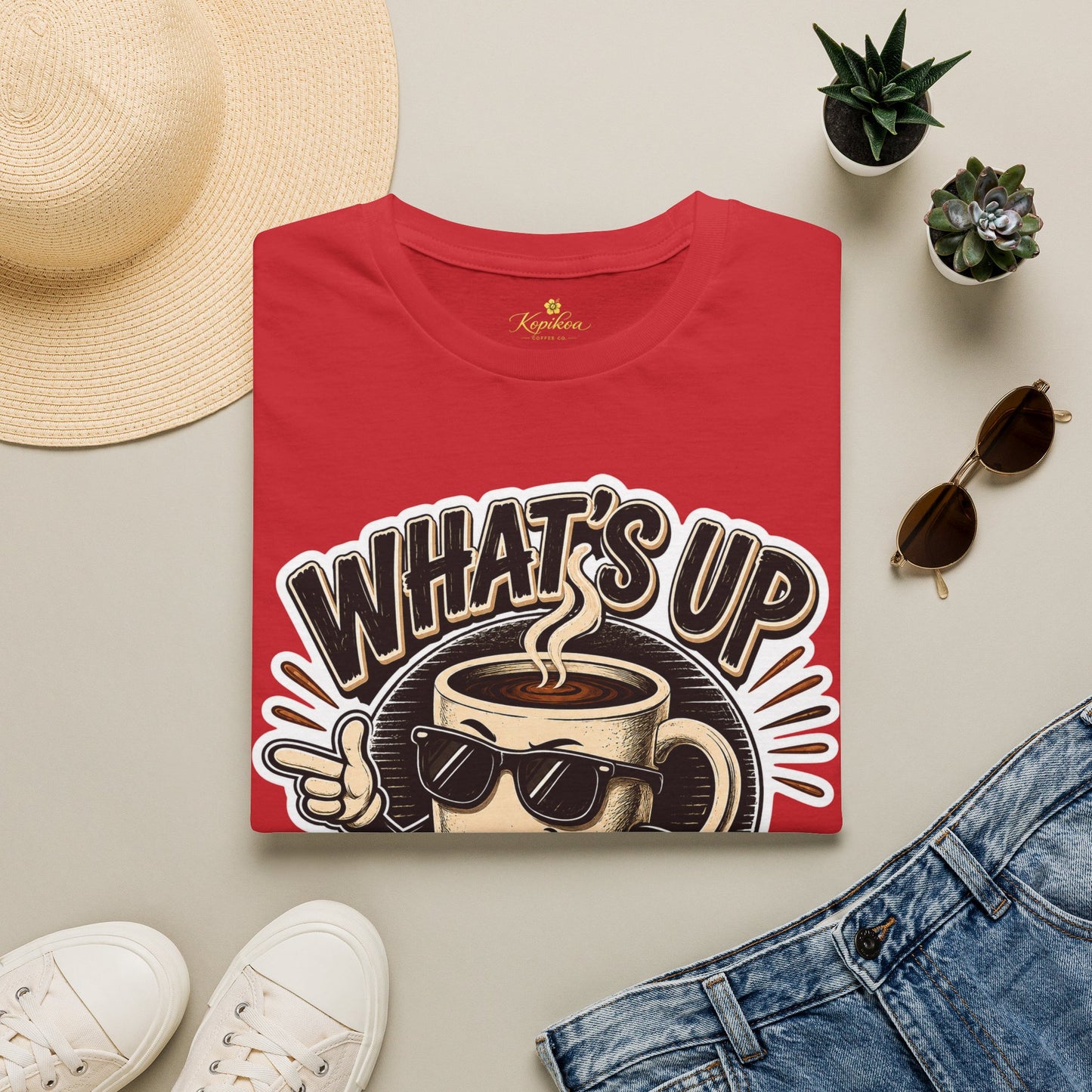 Kopikoa What's Up Coffee Cup – Unisex T-Shirt