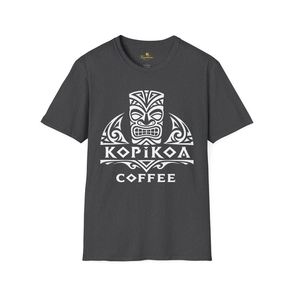 T-Shirt — Tribal Tiki 'Kopikoa Coffee' Logo Tee — Polynesian Coffee Lover Shirt