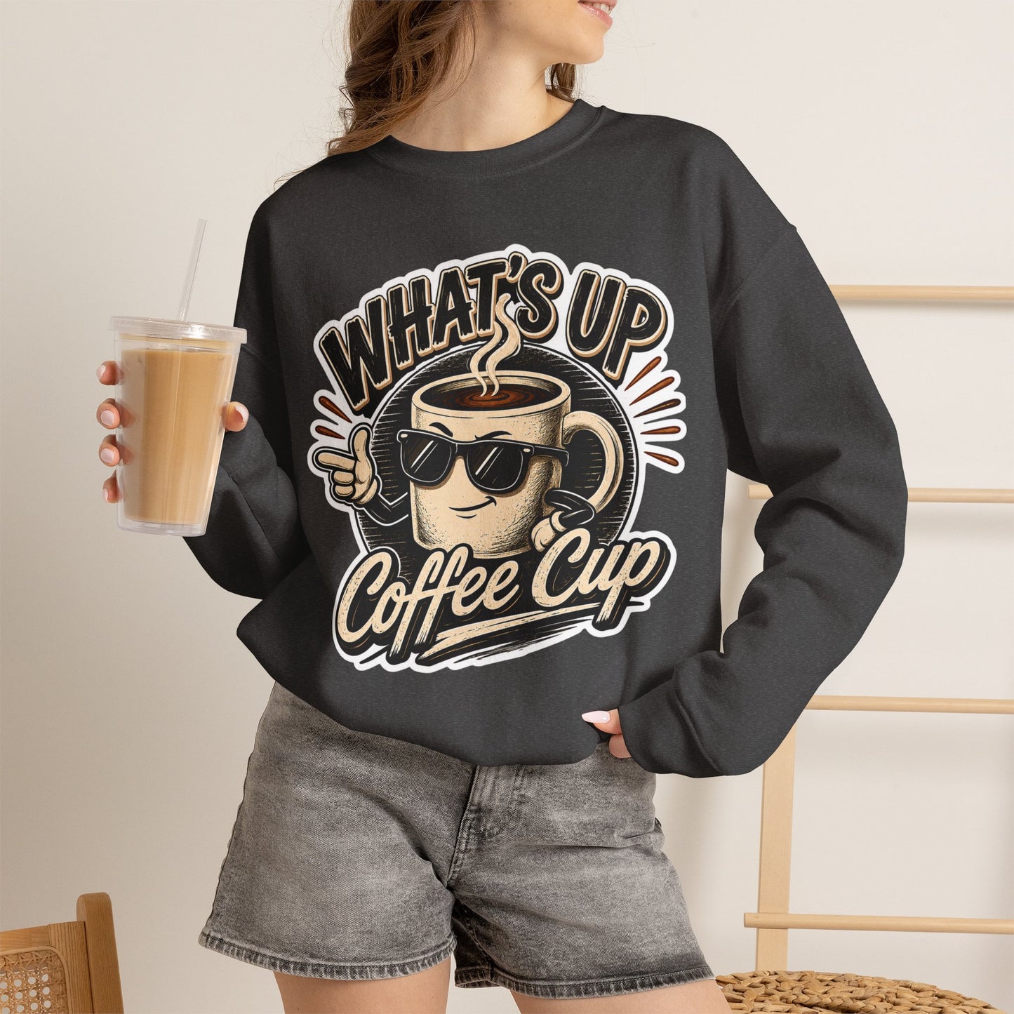 Kopikoa What's Up Coffee Cup – Unisex Crewneck Sweatshirt
