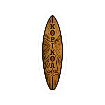 Kopikoa Surfboard Coffee Vinyl Sticker — Kiss-Cut Decal