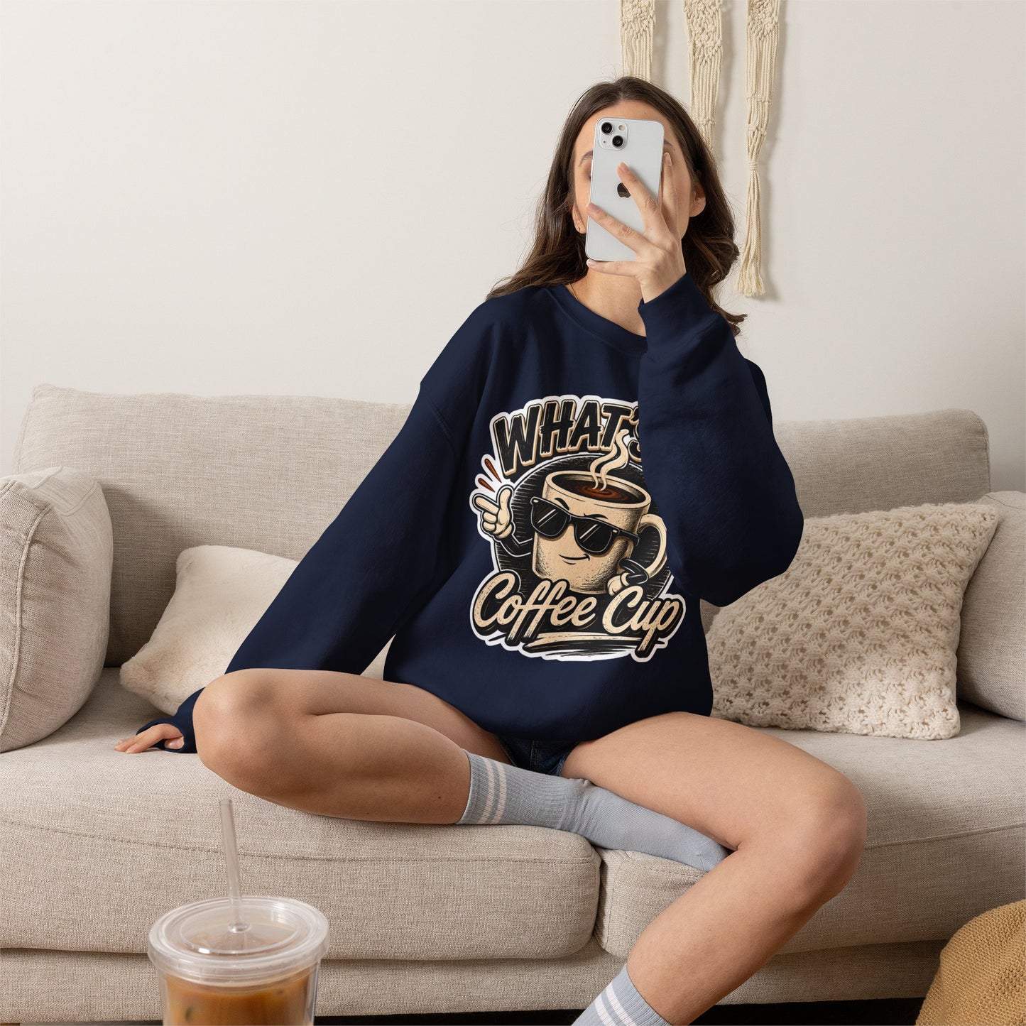 Kopikoa What's Up Coffee Cup – Unisex Crewneck Sweatshirt