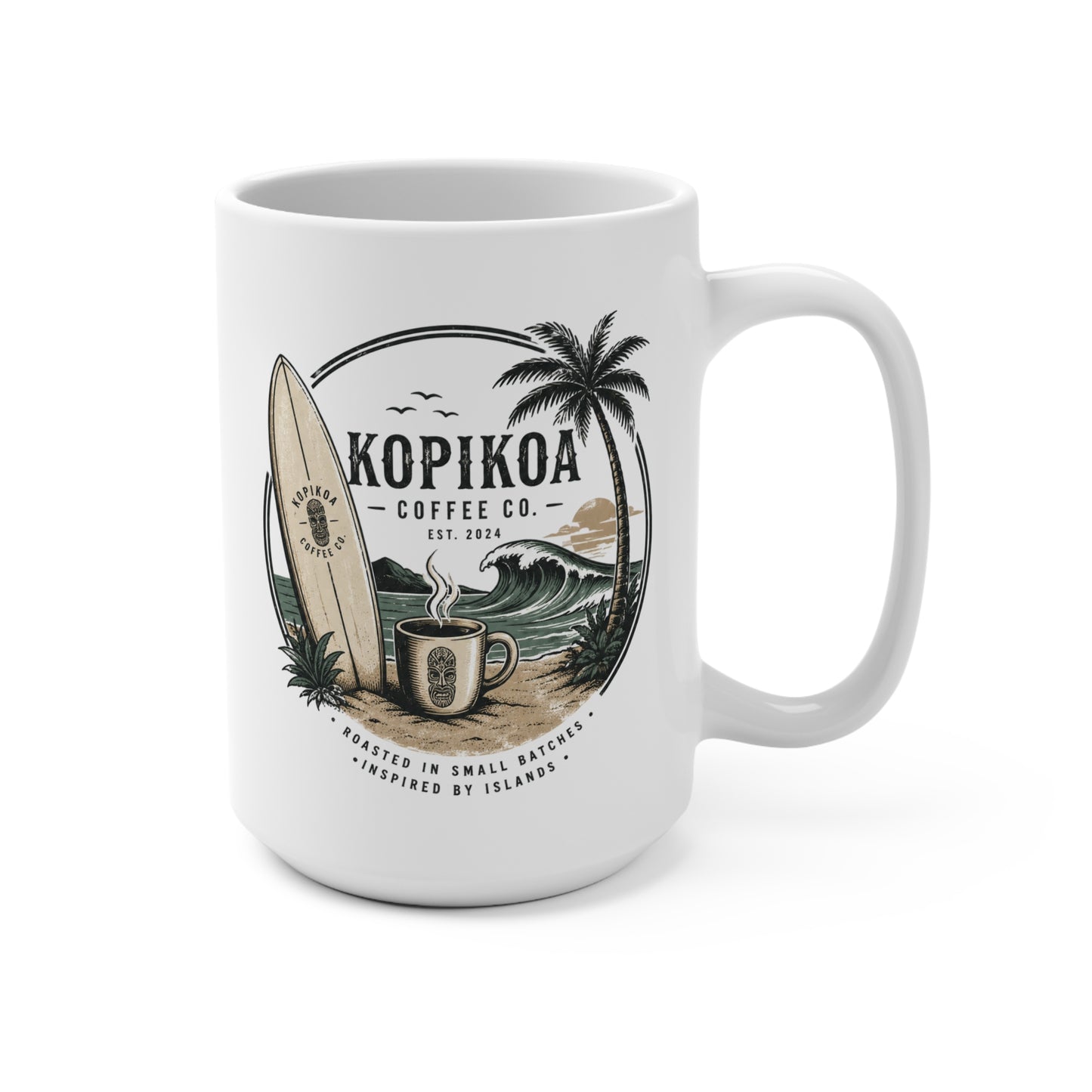 Coffee Mug — KOPIKOA Surf Coffee 15oz Ceramic Mug