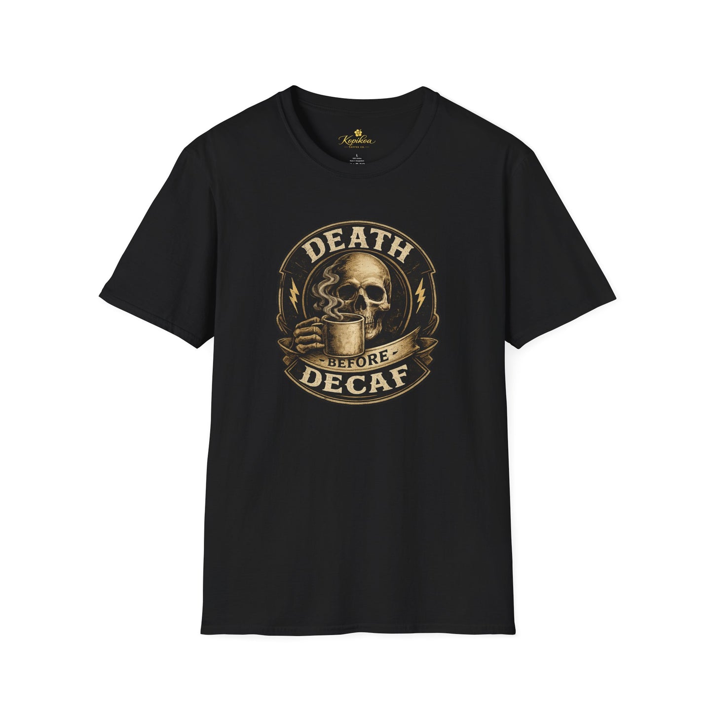 Kopikoa Death Before Decaf – Unisex T-Shirt