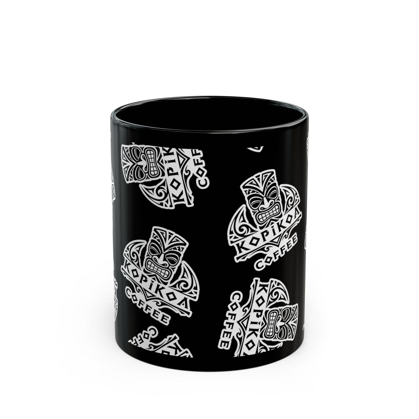 Kopikoa Tribal Tiki Ceramic Mug — Black (11oz & 15oz)