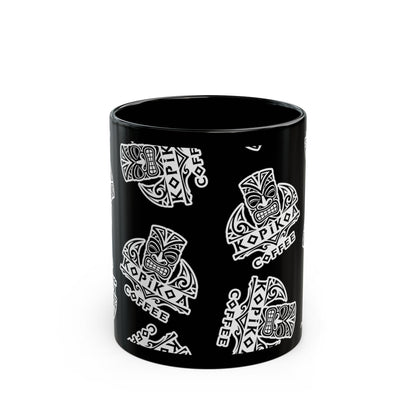 Kopikoa Tribal Tiki Ceramic Mug — Black (11oz & 15oz)