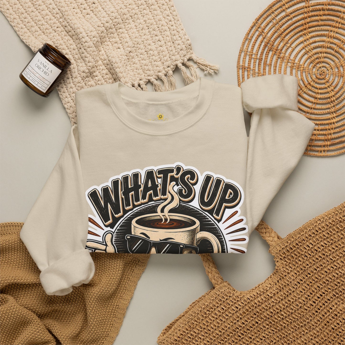 Kopikoa What's Up Coffee Cup – Unisex Crewneck Sweatshirt