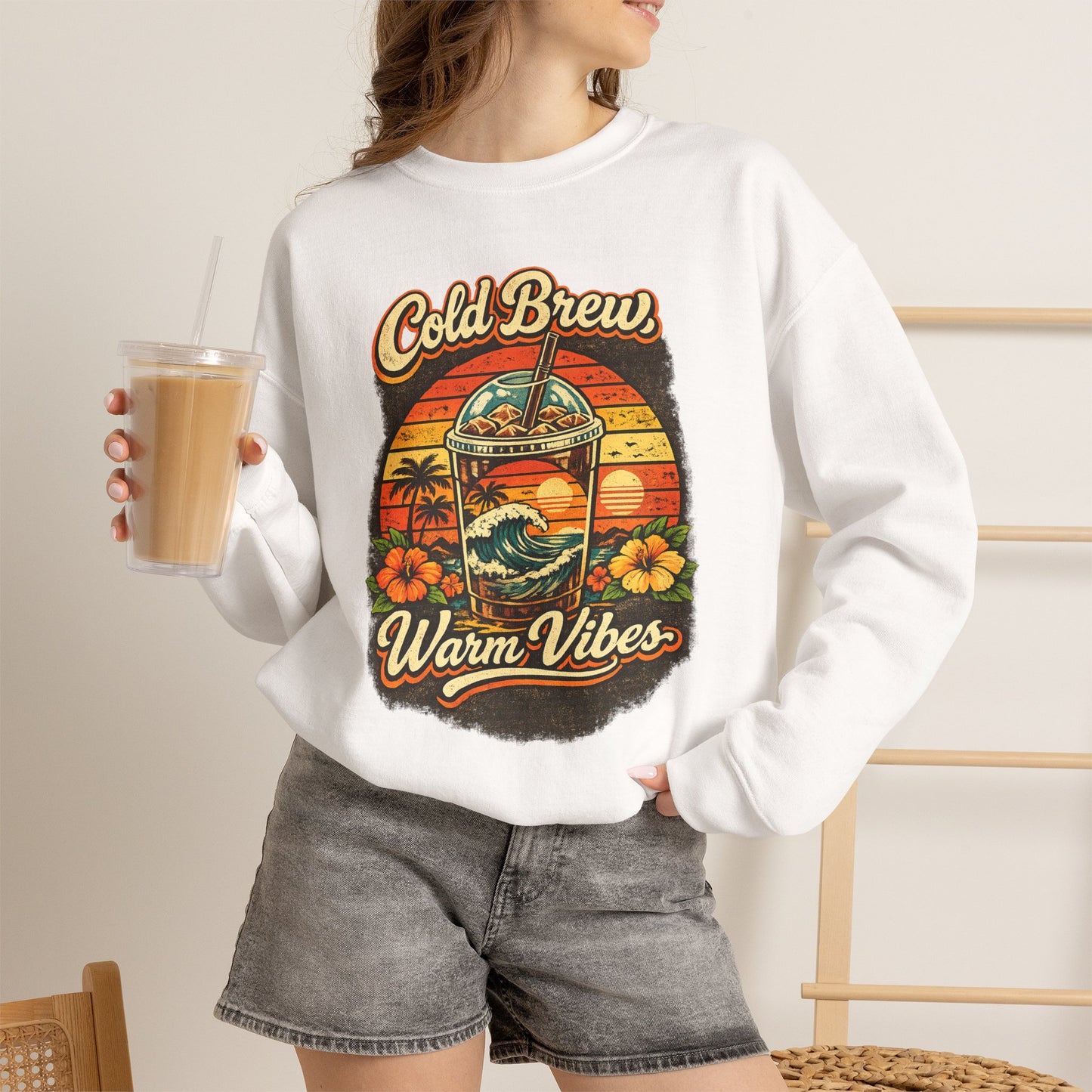 Kopikoa Cold Brew Warm Vibes – Unisex Crewneck Sweatshirt