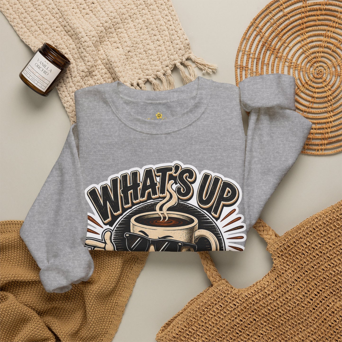 Kopikoa What's Up Coffee Cup – Unisex Crewneck Sweatshirt