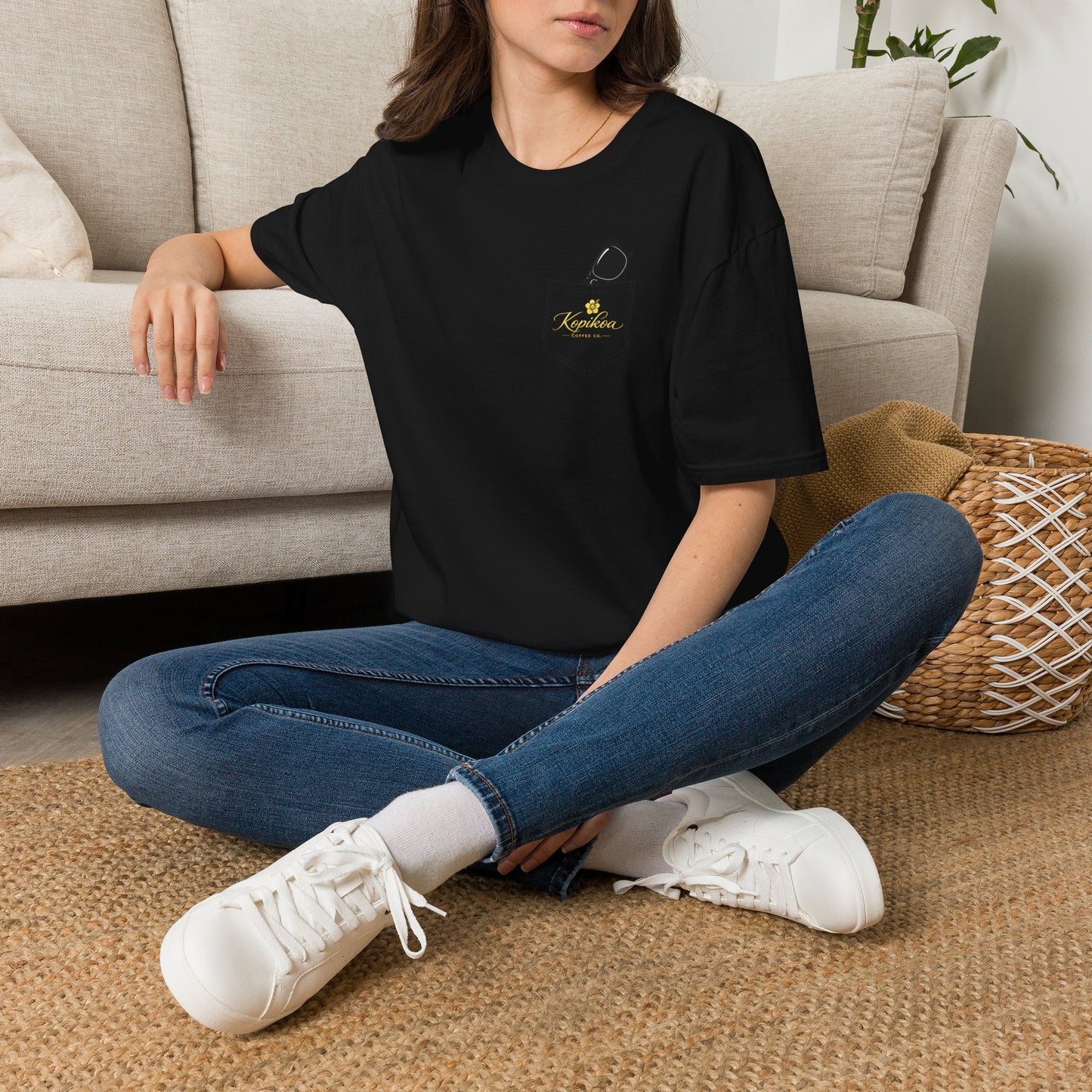 Kopikoa What's Up Coffee Cup – Unisex Pocket T-Shirt