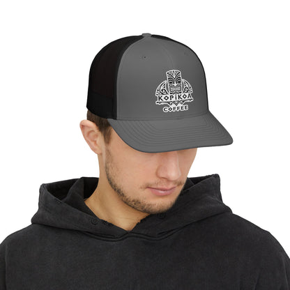 Kopikoa Tiki Logo Embroidered Trucker Cap — Snapback Hat