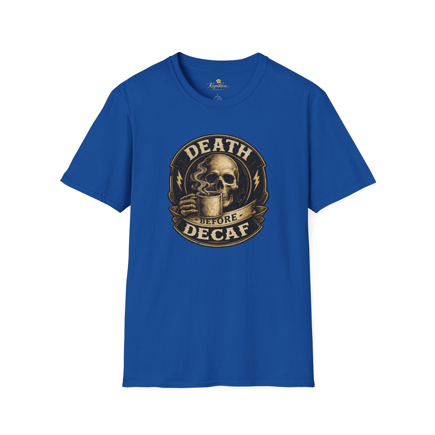 Kopikoa Death Before Decaf – Unisex T-Shirt