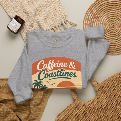 Kopikoa Caffeine and Coastlines – Unisex Crewneck Sweatshirt