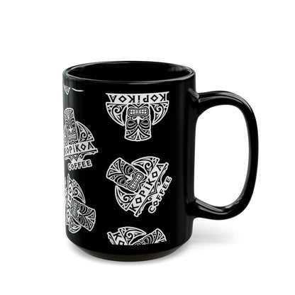 Kopikoa Tribal Tiki Ceramic Mug — Black (11oz & 15oz)