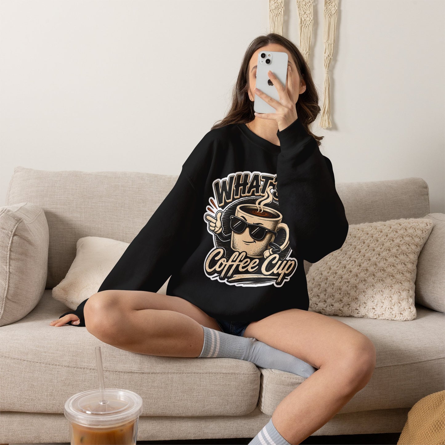Kopikoa What's Up Coffee Cup – Unisex Crewneck Sweatshirt