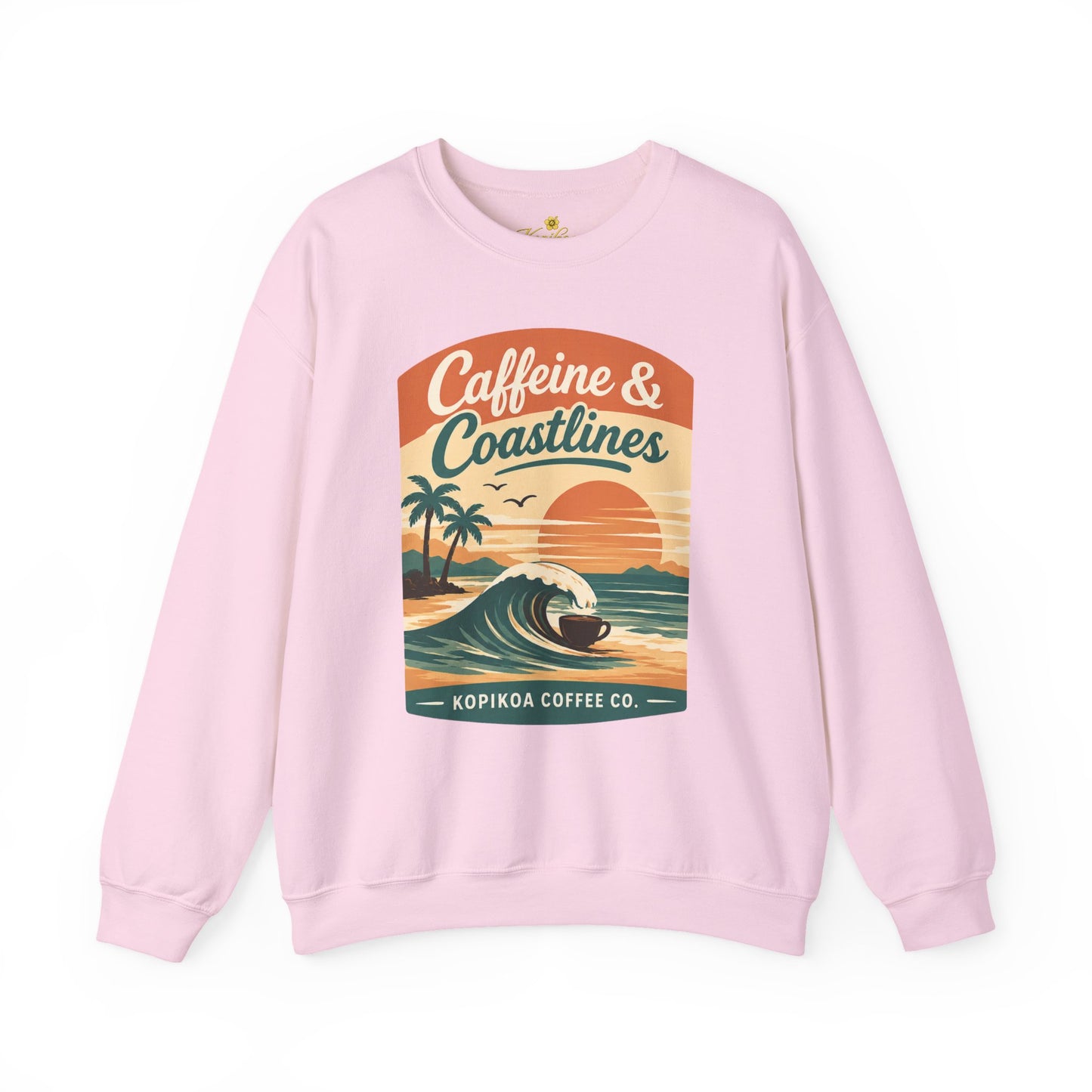 Kopikoa Caffeine and Coastlines – Unisex Crewneck Sweatshirt
