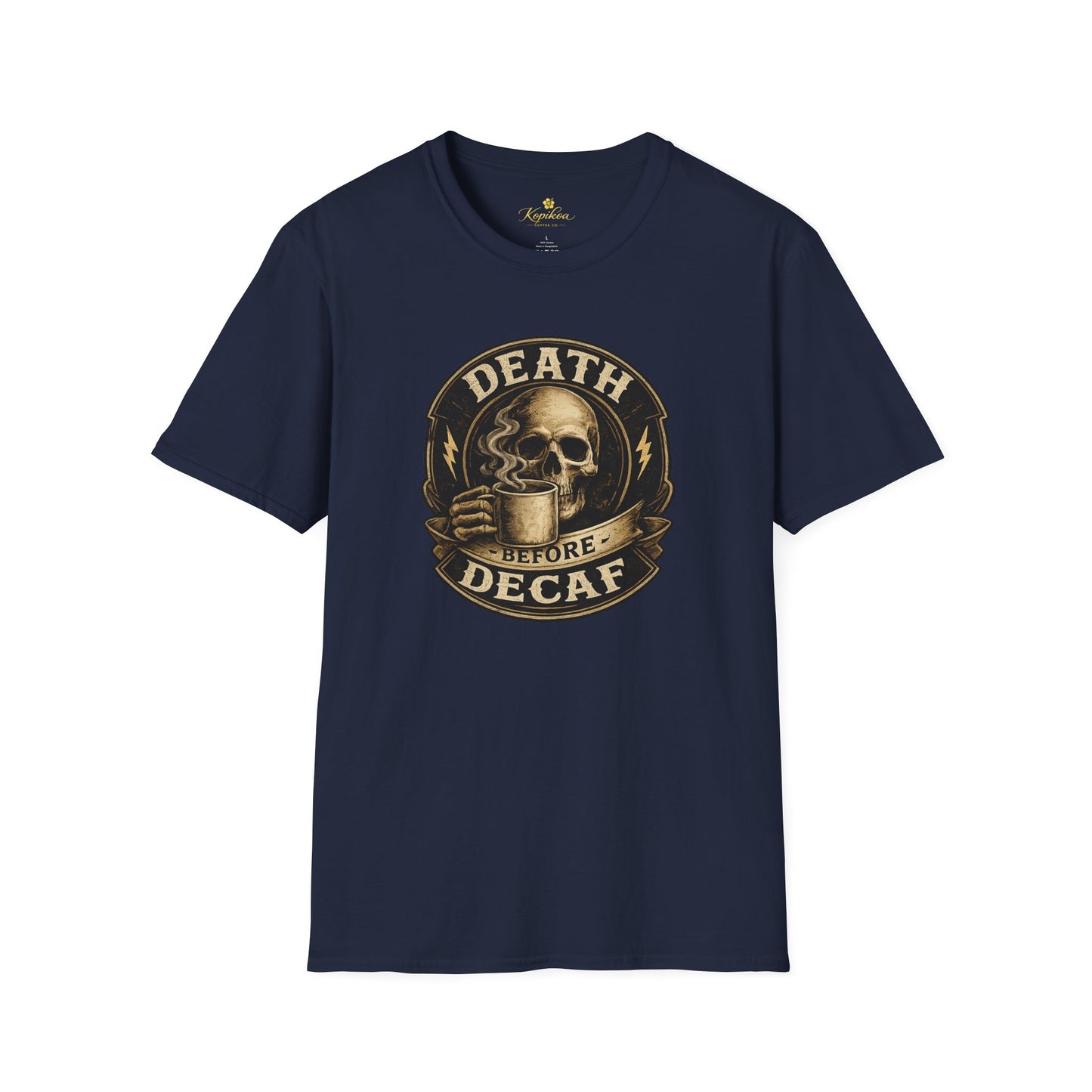 Kopikoa Death Before Decaf – Unisex T-Shirt