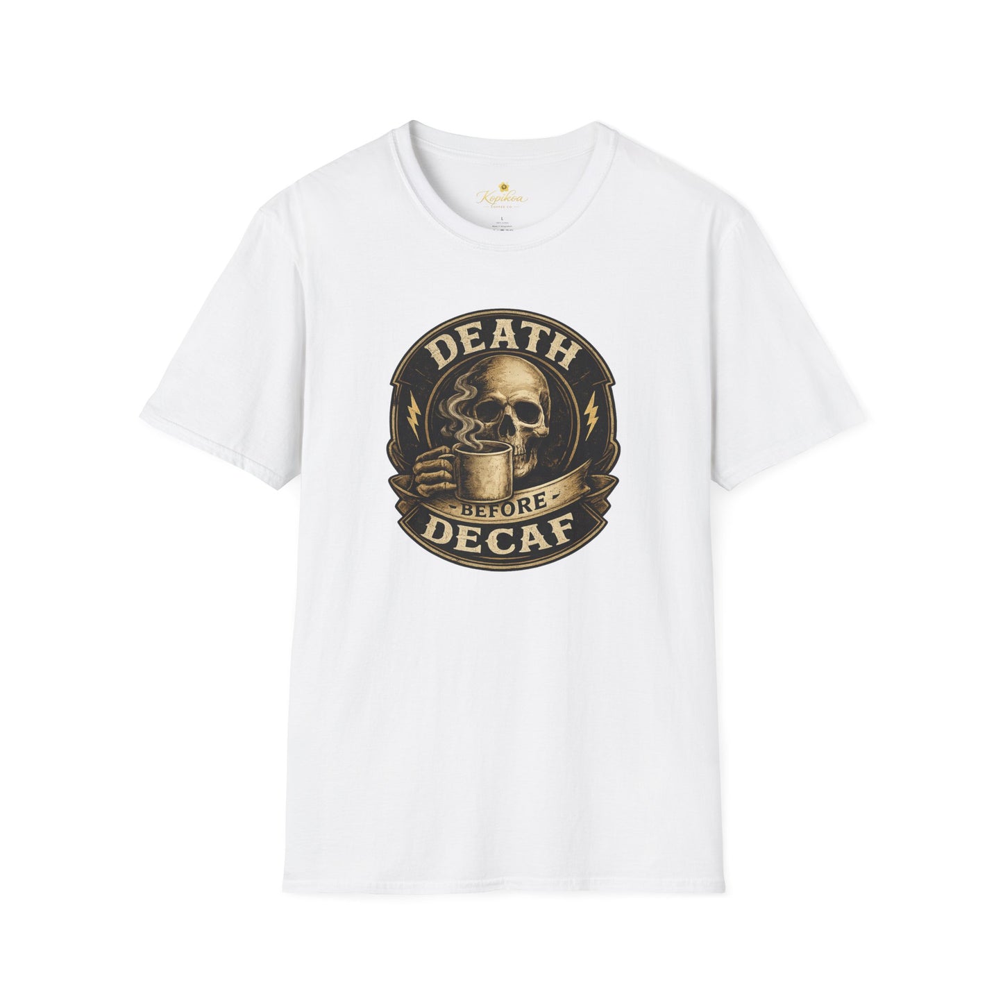Kopikoa Death Before Decaf – Unisex T-Shirt