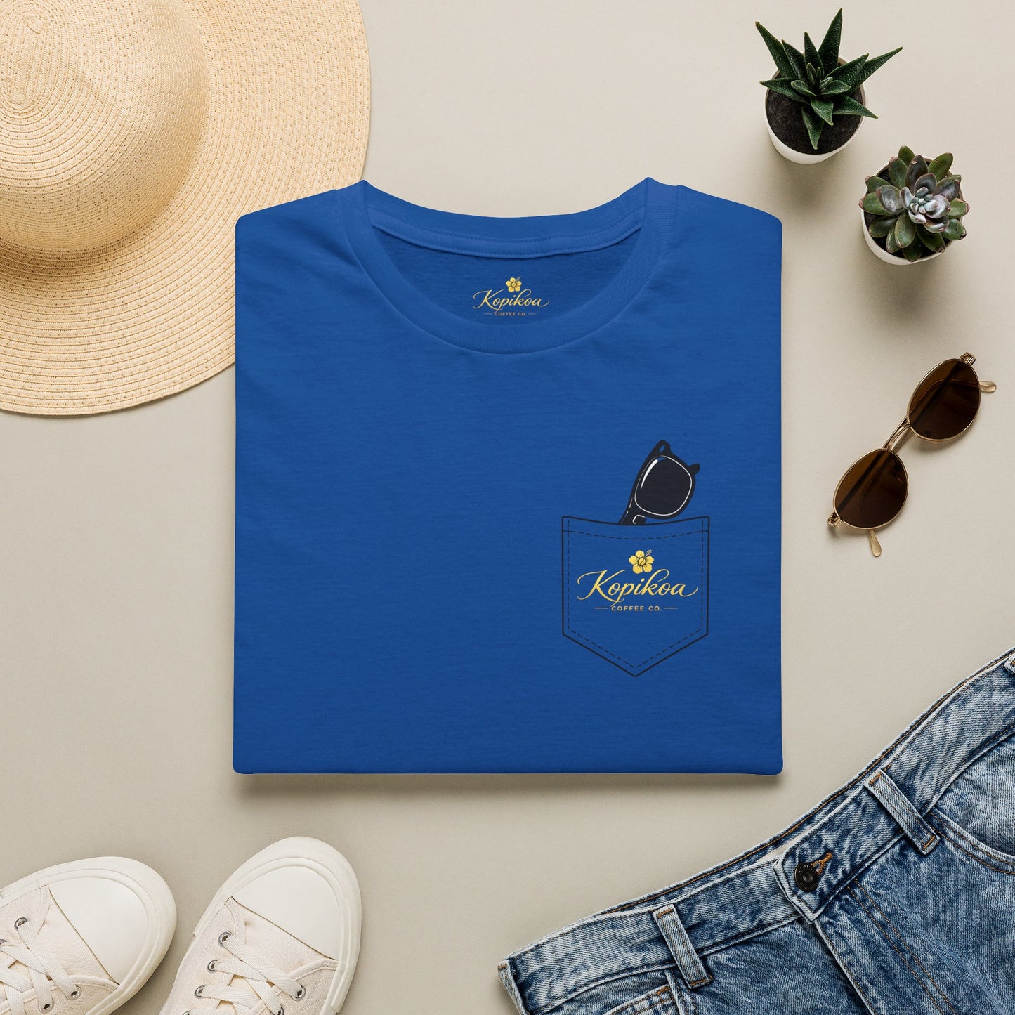 Kopikoa What's Up Coffee Cup – Unisex Pocket T-Shirt