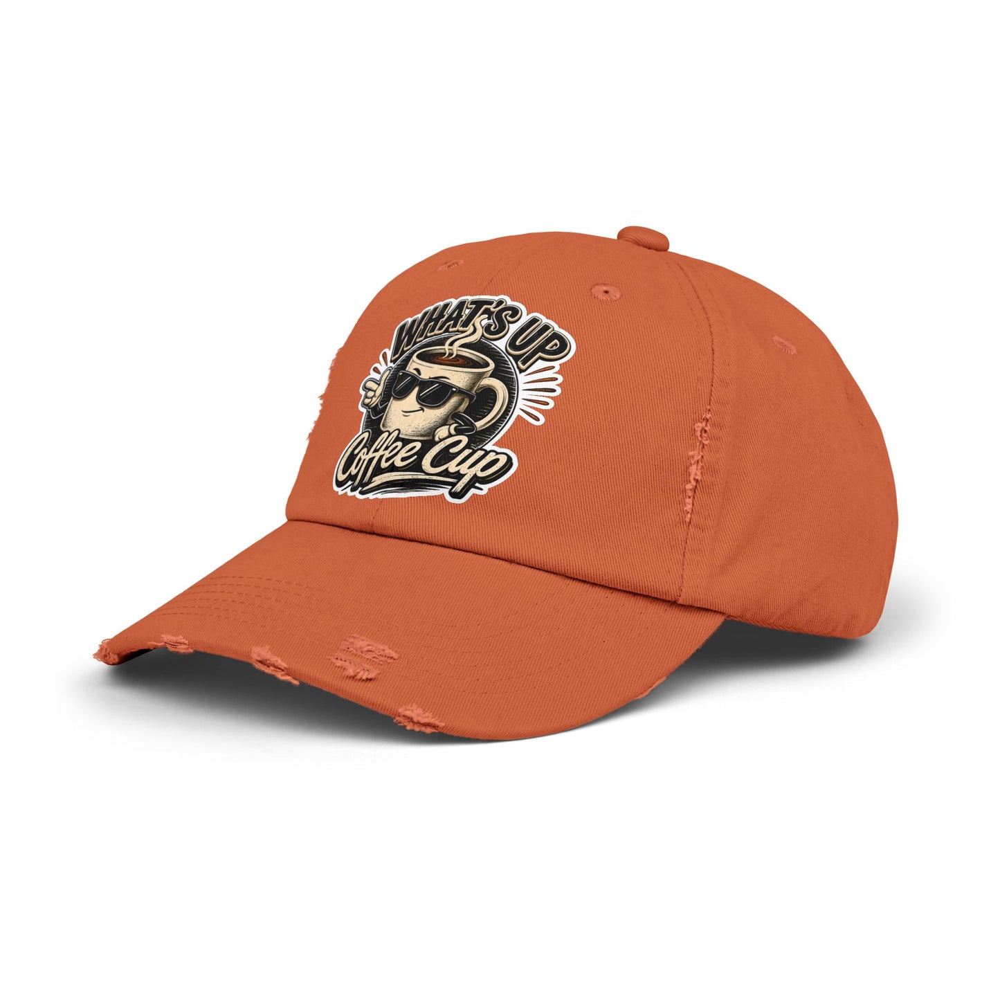Kopikoa "What's Up Coffee Cup" Distressed Cap — Vintage Coffee Hat