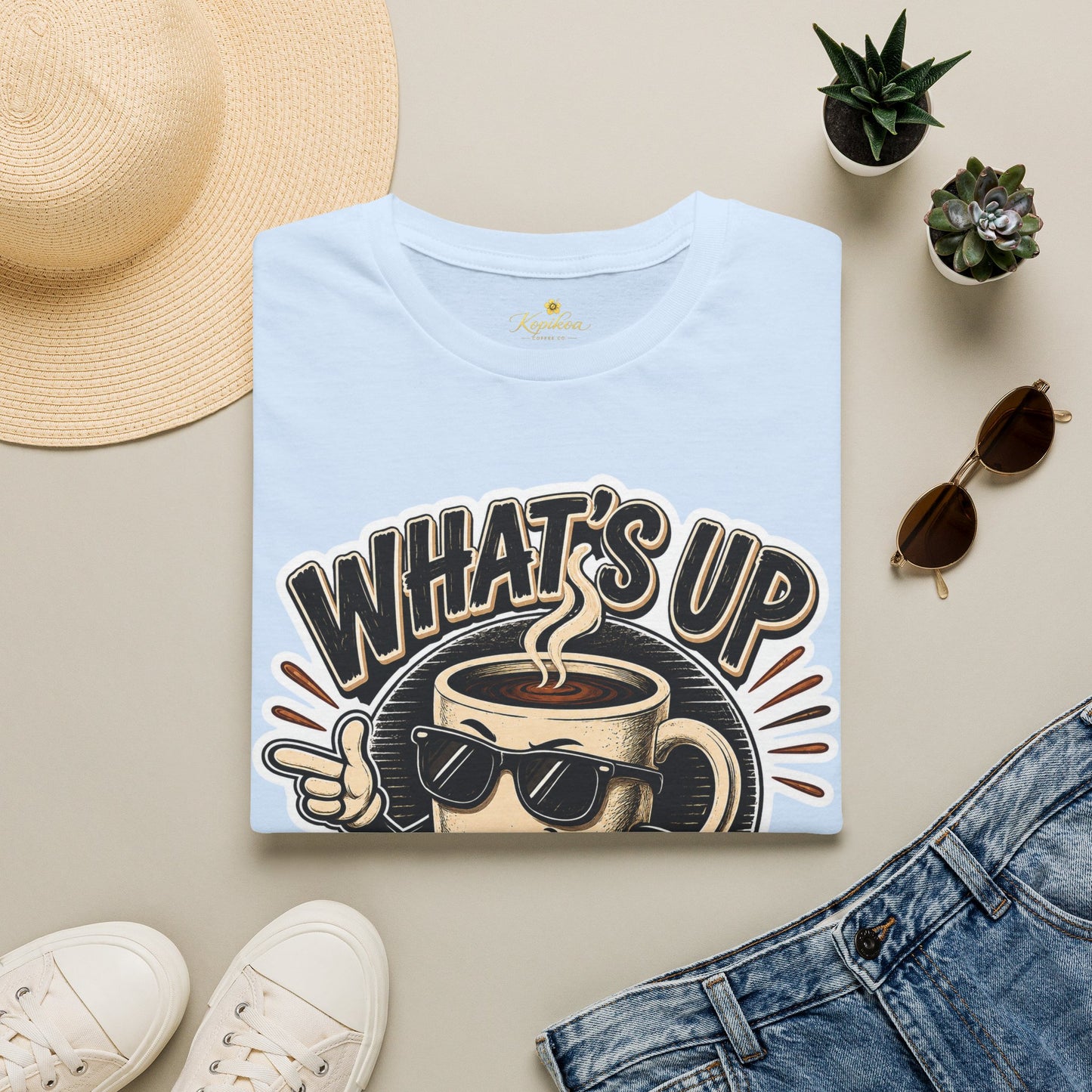 Kopikoa What's Up Coffee Cup – Unisex T-Shirt