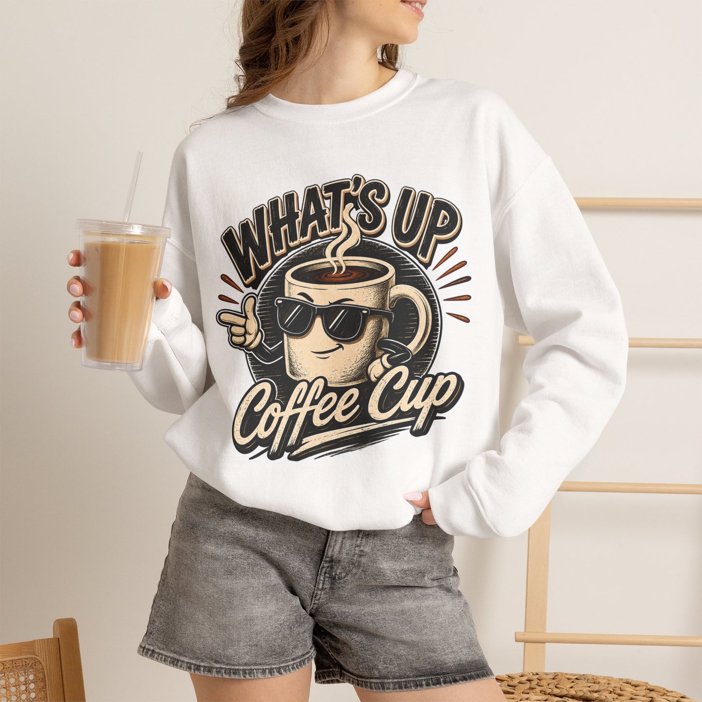 Kopikoa What's Up Coffee Cup – Unisex Crewneck Sweatshirt