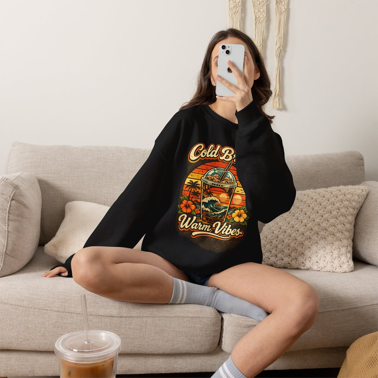 Kopikoa Cold Brew Warm Vibes – Unisex Crewneck Sweatshirt