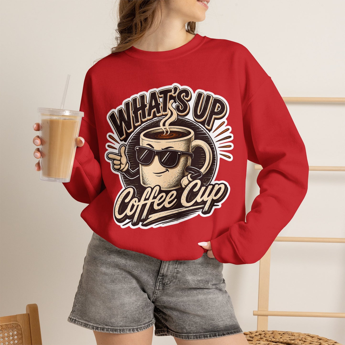 Kopikoa What's Up Coffee Cup – Unisex Crewneck Sweatshirt
