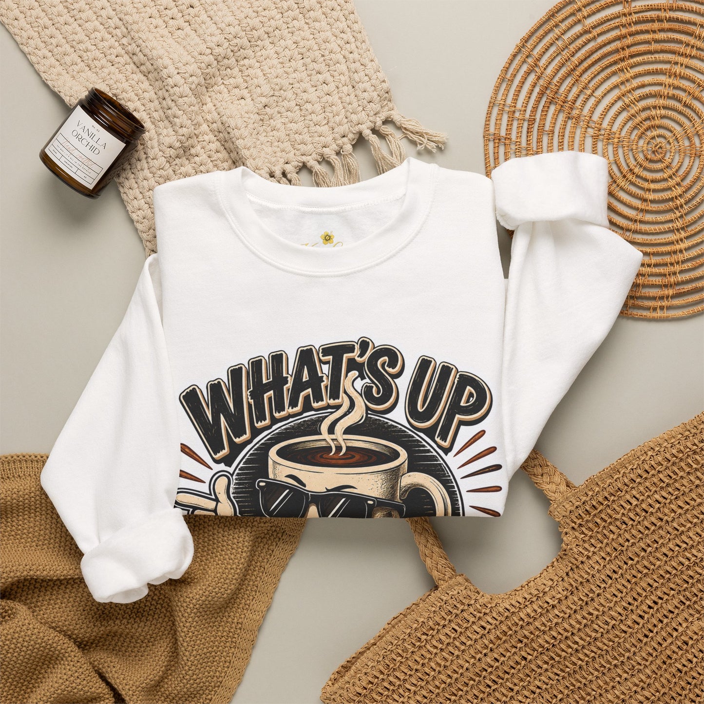 Kopikoa What's Up Coffee Cup – Unisex Crewneck Sweatshirt