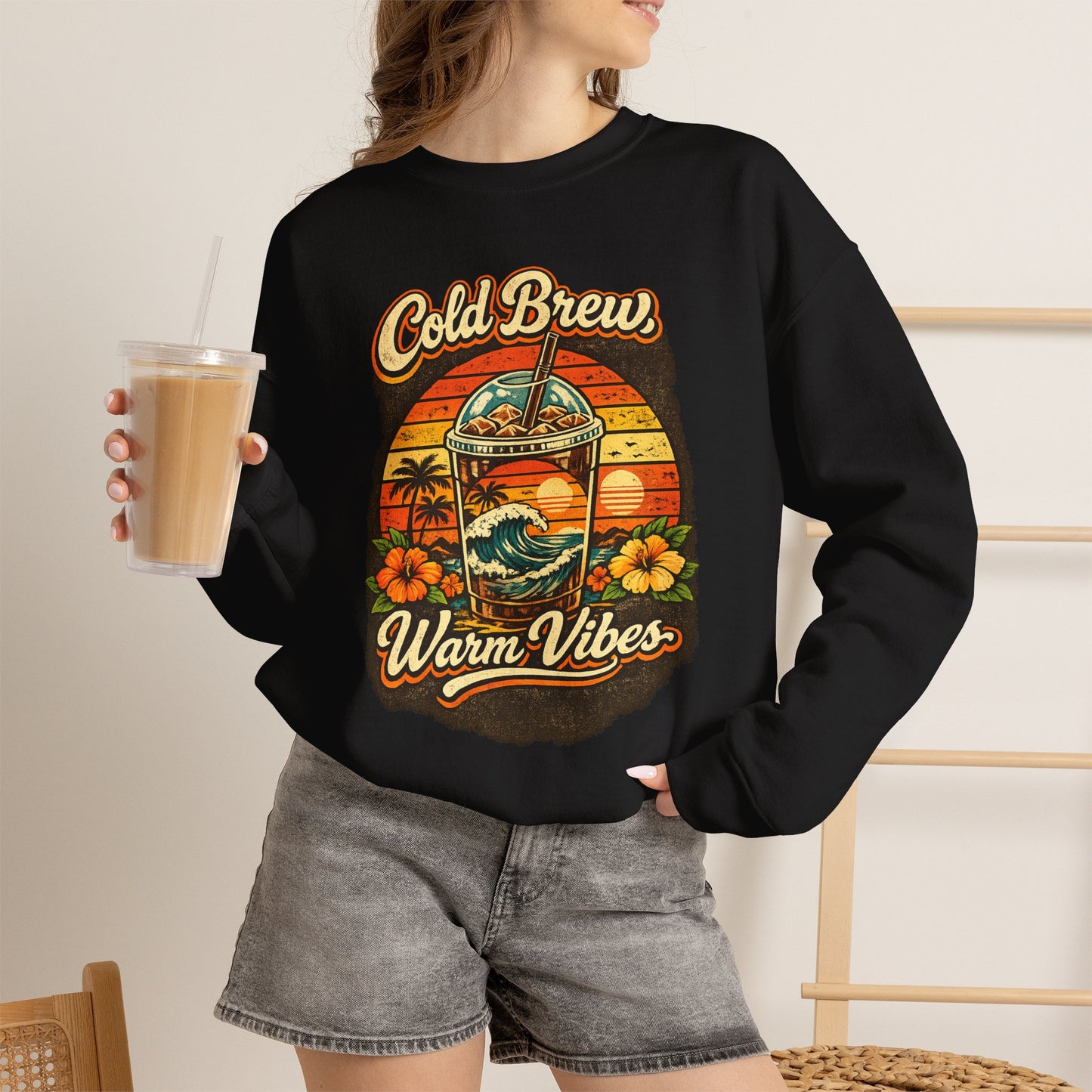 Kopikoa Cold Brew Warm Vibes – Unisex Crewneck Sweatshirt