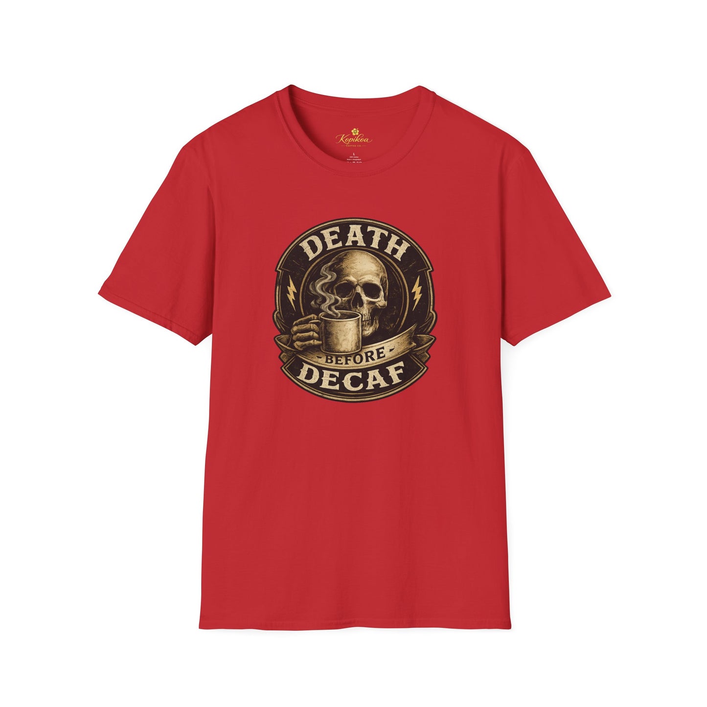 Kopikoa Death Before Decaf – Unisex T-Shirt