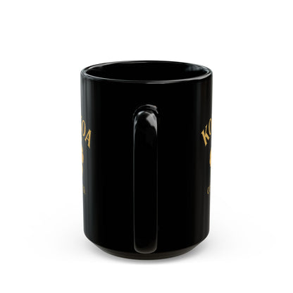 Kopikoa Coffee Co. Black Ceramic Mug – Hawaiian Hibiscus Coffee Cup (11oz & 15oz)