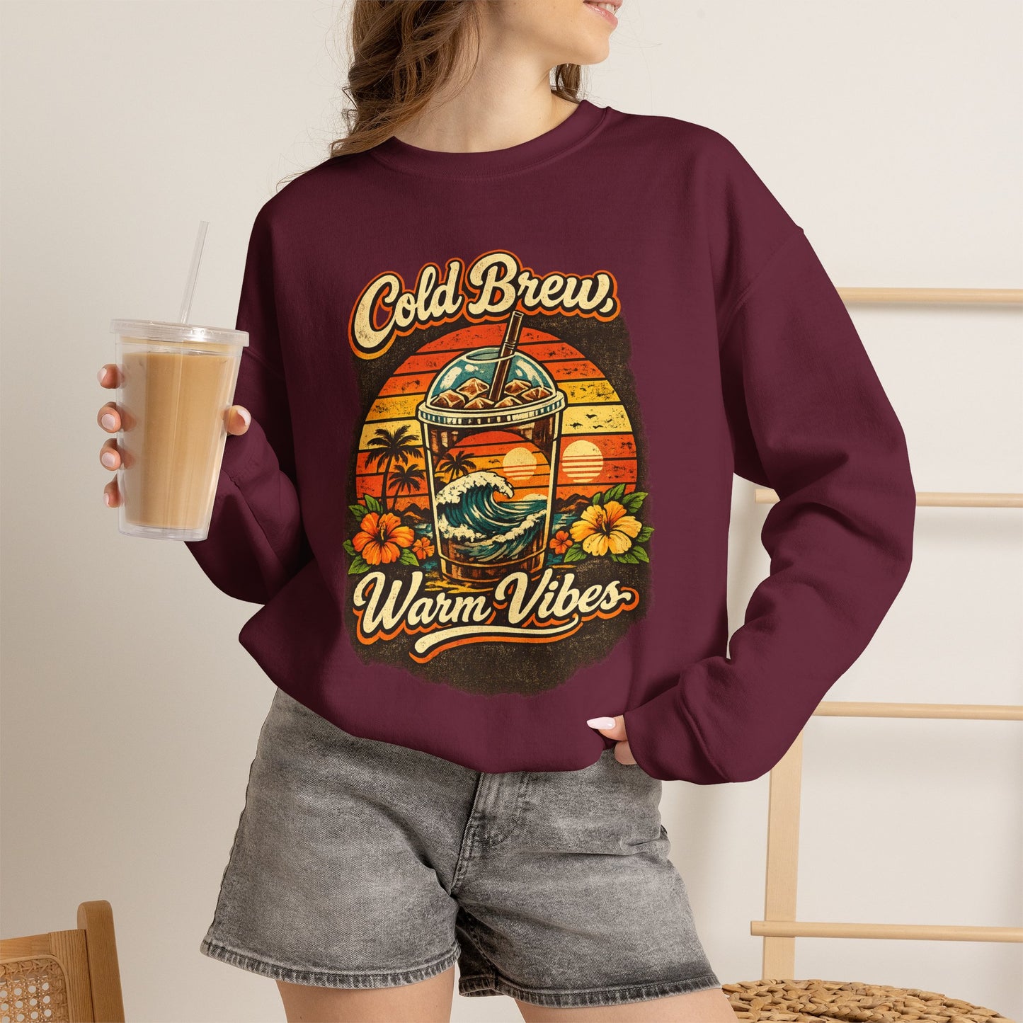 Kopikoa Cold Brew Warm Vibes – Unisex Crewneck Sweatshirt