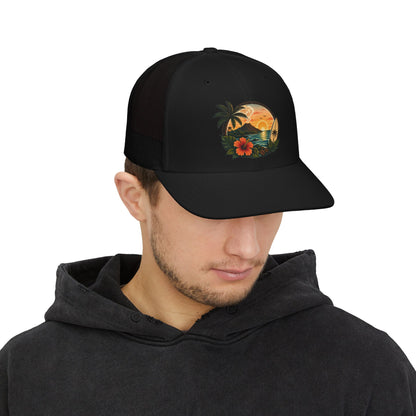 Kopikoa Tropical Sunset Surf Trucker Cap — Snapback Hat