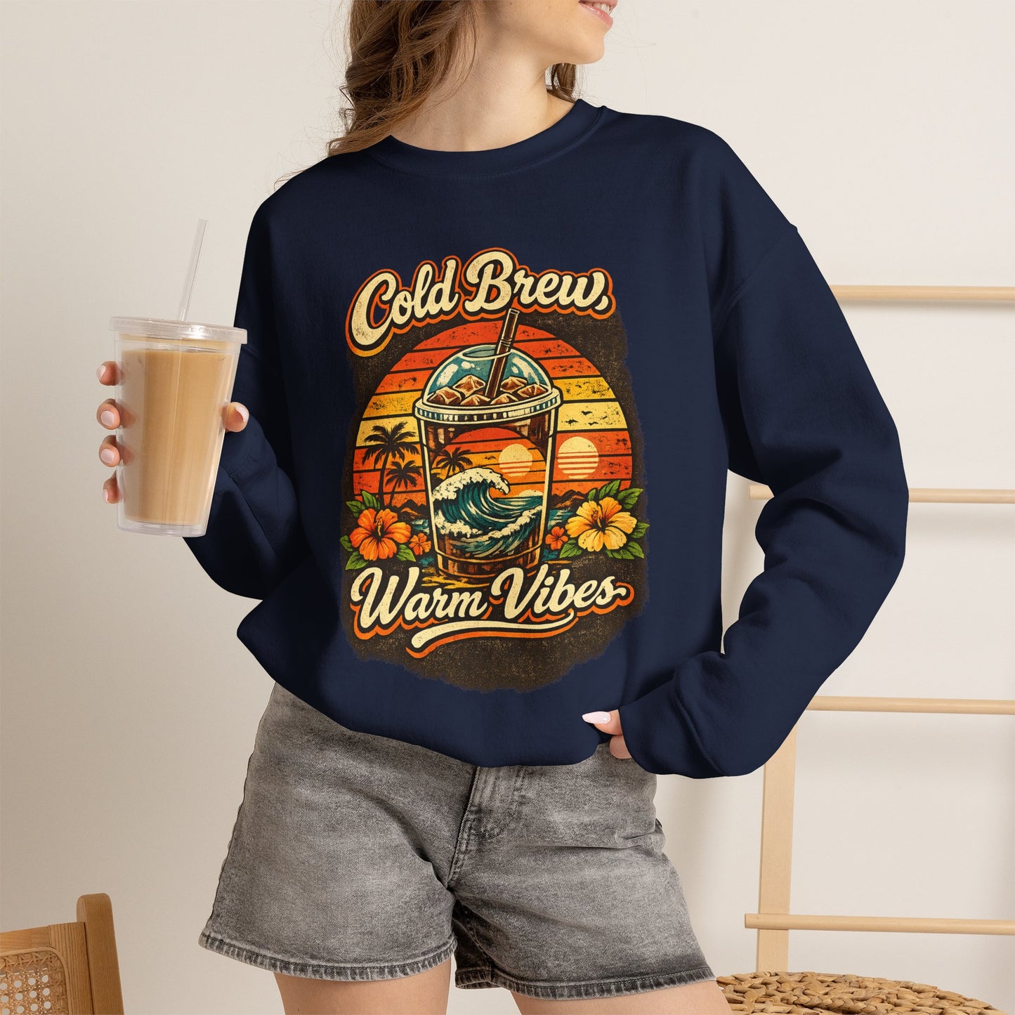 Kopikoa Cold Brew Warm Vibes – Unisex Crewneck Sweatshirt