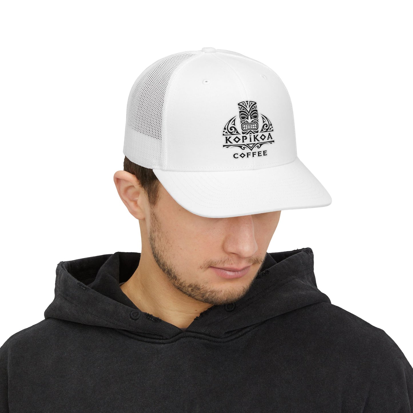 Kopikoa Tiki Logo Embroidered Trucker Cap — Snapback Hat
