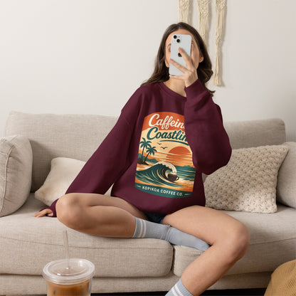 Kopikoa Caffeine and Coastlines – Unisex Crewneck Sweatshirt